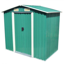 Tienda de jardín cobertizo caseta de almacenamiento exterior garaje herramientas robusto metal 204 x 132 x 186 cm verde 02_0022390