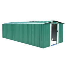 Caseta de jardín refugio cobertizo casa de almacenamiento trastero exterior garaje herramientas robusto 257 x 580 x 181 cm metal verde 02_0022177