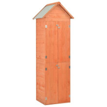 Cobertizo de jardín cabaña caseta de almacenamiento cobertizo exterior hangar herramientas robusto 71 x 60 x 213 cm Madera marrón 02_0022178