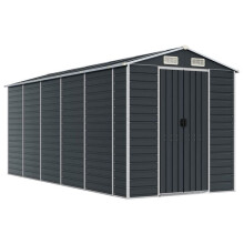 Abri da giardino capanna capanon casa di stoccaggio rimessa esterna magazzino attrezzi robusto 191 x 470 x 198 cm acciaio zincato