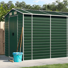 Abrigo de jardín - HELLOSHOP26 - Cabanon - Acero galvanizado - 191 x 725 x 198 cm - Verde