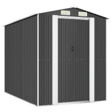 Casa de jardín - HELLOSHOP26 - 192 x 274 x 223 cm - Acero galvanizado - Puerta corredera - Ventilación