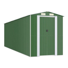 Cobertizo de jardín - HELLOSHOP26 - Cabanon - Acero galvanizado - 192 x 689 x 223 cm - Puertas dobles correderas