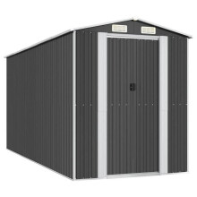 Abrigo de jardín - HELLOSHOP26 - Cobertizo de almacenamiento - Acero galvanizado - 192 x 440 x 223 cm - Puerta corredera