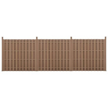 kit de 3 clôtures barrière brise vue brise vent bois composite (WPC) brun 185 x
