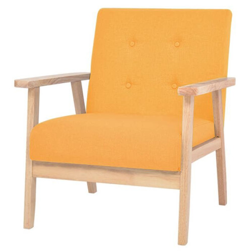 Conjunto de sofás 3 peças tecido amarelo 02_0020840 2