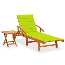 Transat - Acacia - Sillón - Con Mesa - Cojín Verde - Plegable