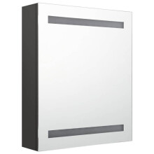 Armario de baño con espejo LED 50 x 14 x 60 cm antracita