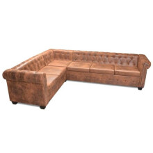 Sofá de canto chesterfield 6 lugares couro artificial marrom 02_0020241