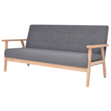 Canapé 2 lugares - Não Nome - Design Contemporâneo - Tecido Poliéster - Cinza Escuro - Conforto Macio