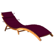Transat - HELLOSHOP26 - Cadeira de praia em madeira de acácia - Dobrável - Almofada vermelha bordeaux - Ergonómica
