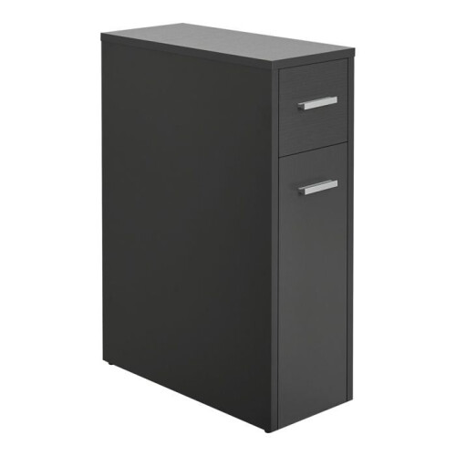 Mobile basso per bagno con 2 cassetti grigio scuro 03_0007663
