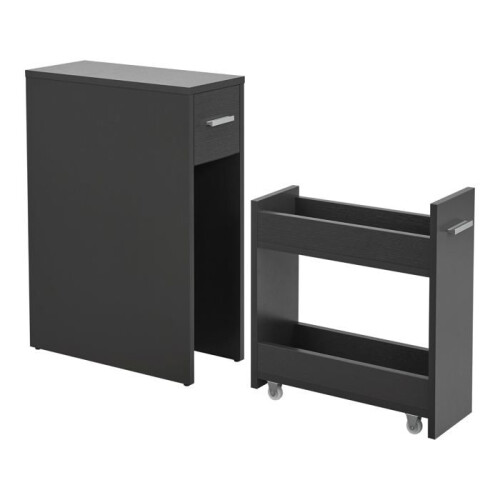 Mobile basso per bagno con 2 cassetti grigio scuro 03_0007663 1