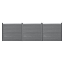 Lot de 24 clĂ´tures de jardin brise-vue avec 4 poteaux planches bois composite wpc 165x466cm