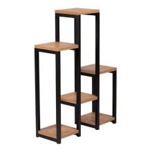 Étagère à plantes 6 plateformes 78,5 x 56 x 20 cm noir effet bois 03_0007711