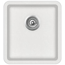 Fregadero de cocina de granito solo lavabo 42 x 46 cm blanco 02_0002354