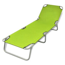 Transat chaise longue - HELLOSHOP26 - Dobrável - Aço revestido a pó - Verde - Encosto ajustável
