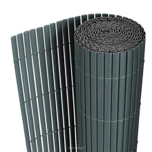 Sichtschutzzaun PVC 150 x 300 cm grau 03_0001466