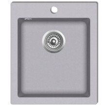Fregadero de cocina de granito 42,5 x 50 cm gris 02_0002308