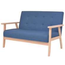 Conjunto de Sofá de 2 lugares para sala de estar, casa, interior, peças, tecido azul