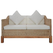 Canapé de 2 lugares para sala de estar, casa interior com almofadas em rattan natural 02_0019046