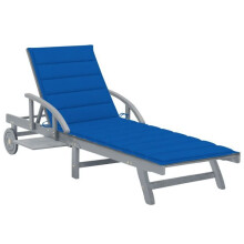 Transat cadeira longa de sol cama de jardim móvel de exterior com almofada madeira de acácia sólida 02_0012408