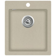 Fregadero de cocina de granito, lavabo beige 02_0004385