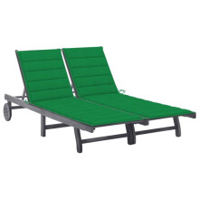 Silla de playa - Acacia - 2 plazas - Ajustable - Almohada incluida - Gris