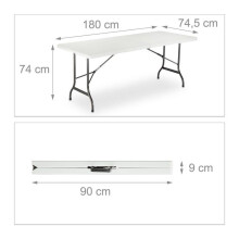 Tavolo e 2 panche pieghevoli da giardino 180 cm bianco 13_0002461