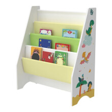 Biblioteca design per soggiorno scaffale stile originale fisterra per bambini con 4 scomparti aperti bianco / verde / j