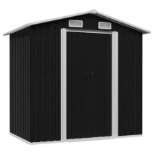 Cobertizo de jardín cabaña cobano casa de almacenamiento trastero exterior garaje herramientas robusto acero 204 x 132 x 186 cm antracita
