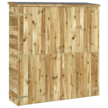 Casetta da giardino - HELLOSHOP26 - 163 x 50 x 171 cm - Legno di pino trattato - Porta doppia con chiusura - 3 ripiani