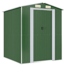 Cobertizo de jardín - Robusto - Acero galvanizado - 192 x 191 x 223 cm - Puertas dobles correderas - Verde