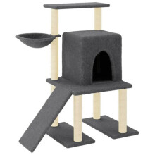 Kattenboom meubel toren klim speelgoed krabben schraper klimmende platform met sisal krabpalen donker 96,5 cm grijs 02_0022720