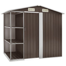 Cobertizo de jardín - HELLOSHOP26 - Cabanon - Hierro galvanizado - 205 x 130 x 183 cm - Puerta corredera