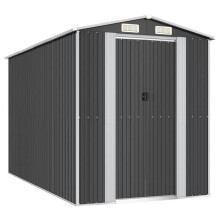 Cobertizo de jardín - HELLOSHOP26 - 192 x 357 x 223 cm - Acero galvanizado - Puerta corredera - Ventilación