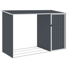 Cobertizo de madera para jardín 245 x 98 x 159 cm acero galvanizado antracita 02_0022396