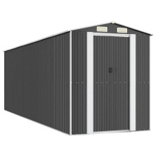 Cobertizo de jardín - HELLOSHOP26 - 192 x 606 x 223 cm - Acero galvanizado - Puerta corredera - Ventilación