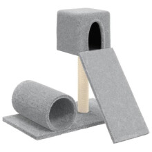 Kattenboom meubel toren klim speelgoed krabben krabpaal klimplatform met sisal krabber lichtgrijs 59 cm grijs 02_0022440