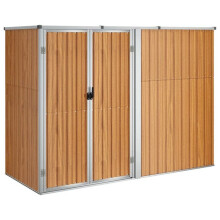 Cobertizo de jardín - HELLOSHOP26 - 225 x 89 x 161 cm - Acero galvanizado - Marrón - Robusto