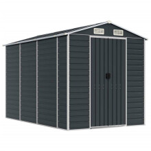 Abrigo de jardín cabaña cobertizo casa de almacenamiento trastero exterior almacén herramientas robusto 191 x 300 x 198 cm acero galvanizado