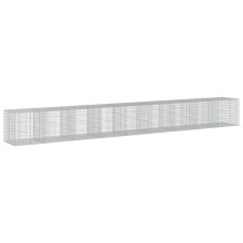Panier gabion clôture cage mur de soutènement avec couvercle 900 x 100 x 100 cm fer galvanisé Argent 02_0040209