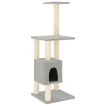 Kattenboom - HELLOSHOP26 - 104 cm - Lichtgrijs - Ingenieurshout - Sisal
