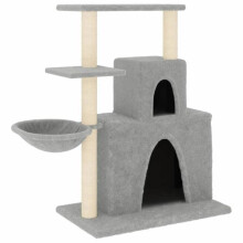 Kattenboom meubel toren klim speelgoed krabben krabpaal klimplatform met sisal krabbers licht 83 cm grijs 02_0022622
