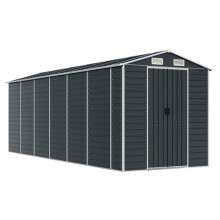 Abrigo de jardín, cobertizo, casa de almacenamiento, cobertizo exterior, taller de herramientas robusto 191 x 555 x 198 cm, acero galvanizado.