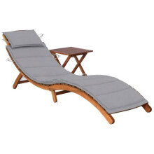 Transat - Acacia - Chaise Longue - Confortable - Pliable - Con Mesa y Cojín
