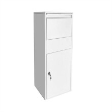 Pakketbox - HELLOSHOP26 - 46 x 45 x 140 cm - Gegalvaniseerd staal - Vergrendelbaar - Wit