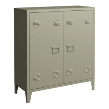Gabinete de escritório - Metálico - 2 portas - Design moderno - 90 x 80 x 33 cm - Armazenamento prático