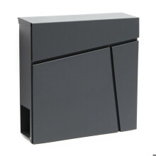 Design brievenbus antraciet wandmodel krantenmagazijn gegalvaniseerd staal 37 x 37 x