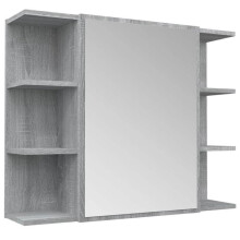 Spiegelschrank Badezimmer 80 x 20,5 x 64cm grau Holz 02_0006741